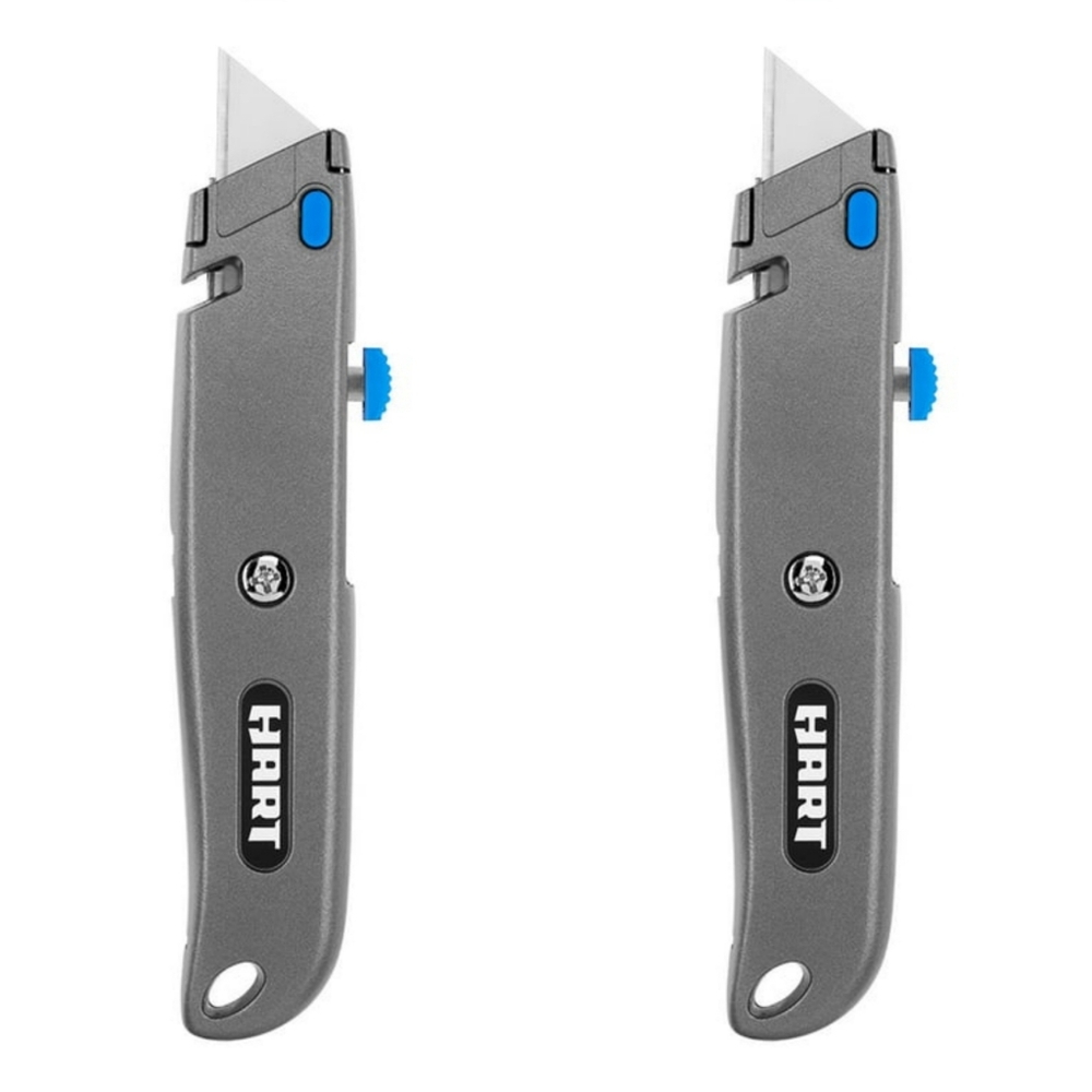 HART Retractable Utility Knife 4-Blade Storage Handle - Bundle of 2 - Brand New